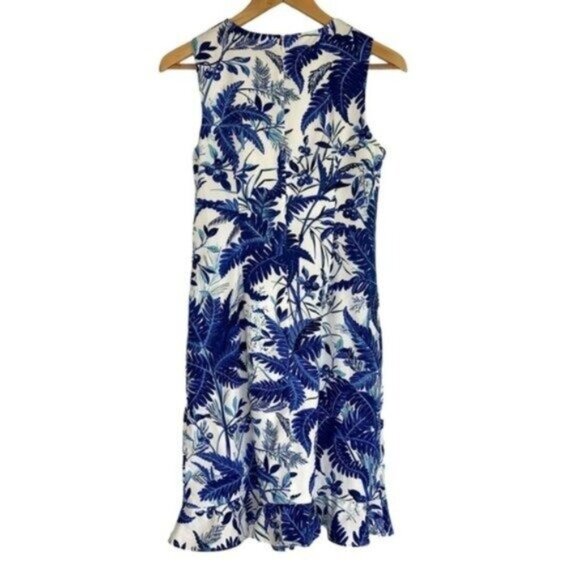 Talbots Blue and White Floral Aline Dress - Picture 6 of 6